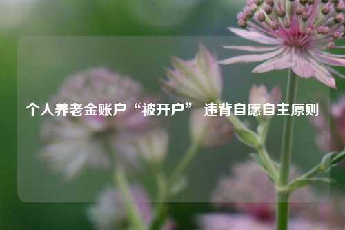 个人养老金账户“被开户” 违背自愿自主原则