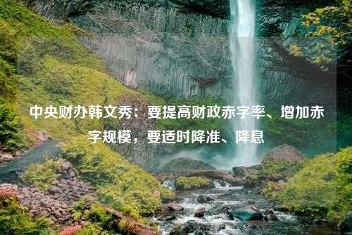 中央财办韩文秀：要提高财政赤字率、增加赤字规模，要适时降准、降息