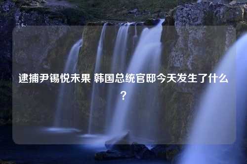 逮捕尹锡悦未果 韩国总统官邸今天发生了什么？