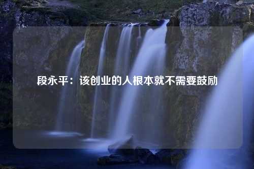 段永平：该创业的人根本就不需要鼓励